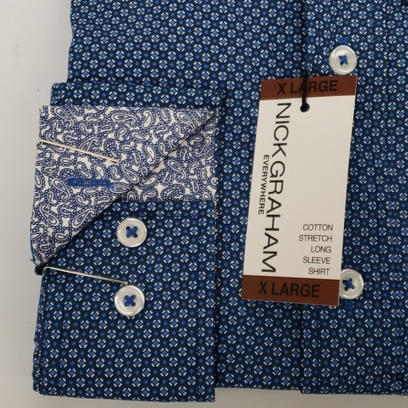 NWT Nick Graham everywhere cotton stretch shirt - Picture 2 of 6